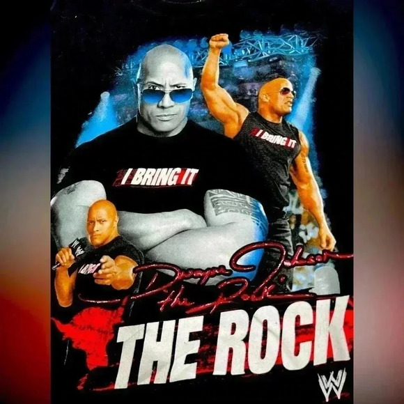WWE THE ROCK Dewayne Johnson I bring it tee Wrestling - Picture 1 of 4